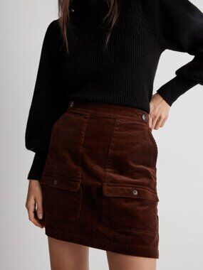 Madewell A-Line Corduroy Mini Skirt Brown Size 4
